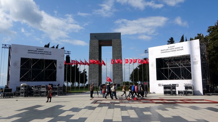 Çanakkale Şehitler Abidesi'nde, 18 Mart için tören hazırlıkları devam ediyor