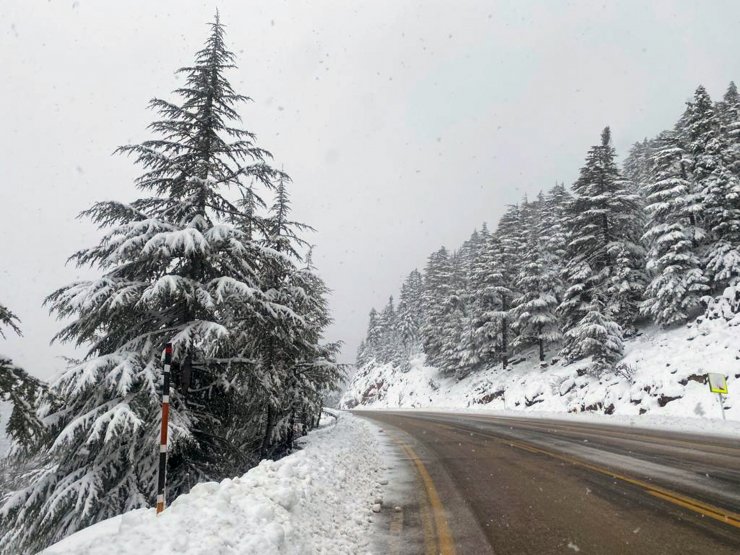 Antalya- Konya Karayolunda Kar Yağışı Etkili Oldu