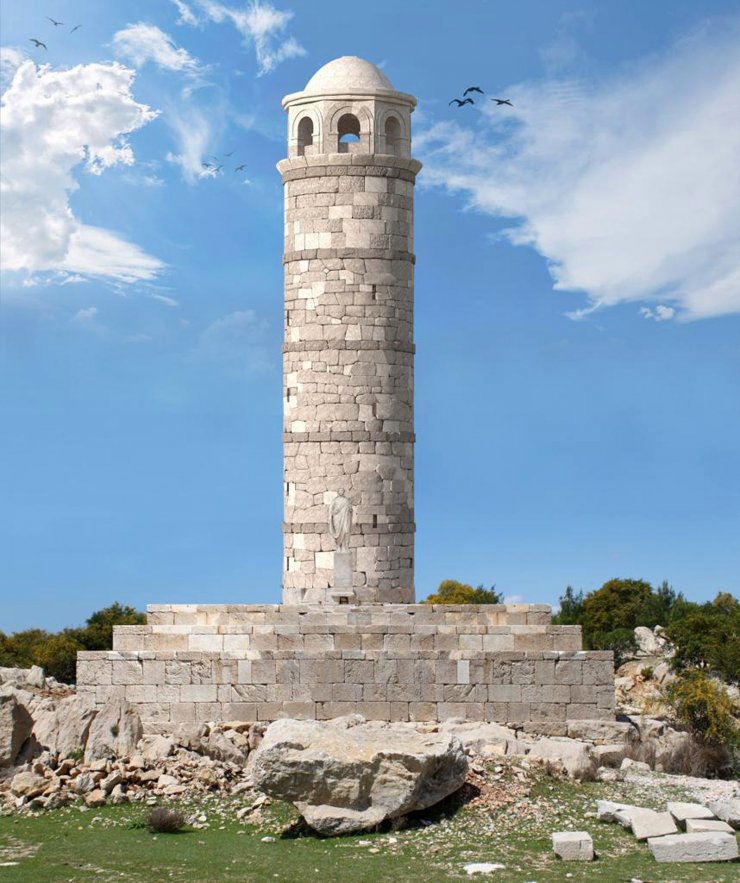 2 Bin Yıllık Patara Deniz Feneri, Büyük Oranda Orijinal Taşlarla Yeniden Ayağa Kaldırılıyor