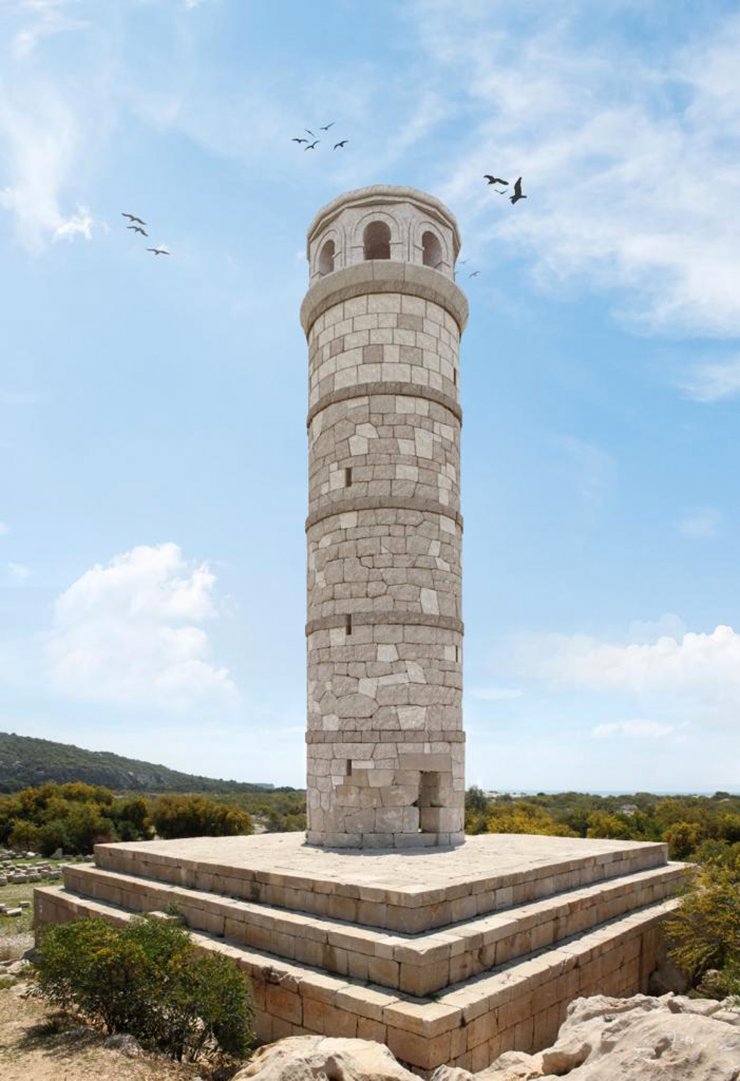 2 Bin Yıllık Patara Deniz Feneri, Büyük Oranda Orijinal Taşlarla Yeniden Ayağa Kaldırılıyor
