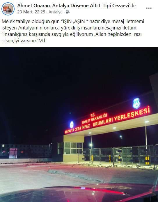 Antalyalı İş İnsanlarından Melek İpek'e: Tahliye Olduğunda İşin, Aşın Hazır