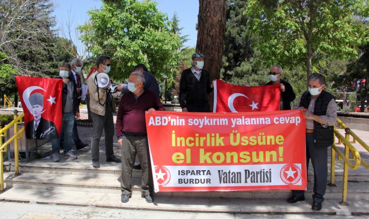 Burdur'da Vatan Partisi'nden Biden'a Tepki